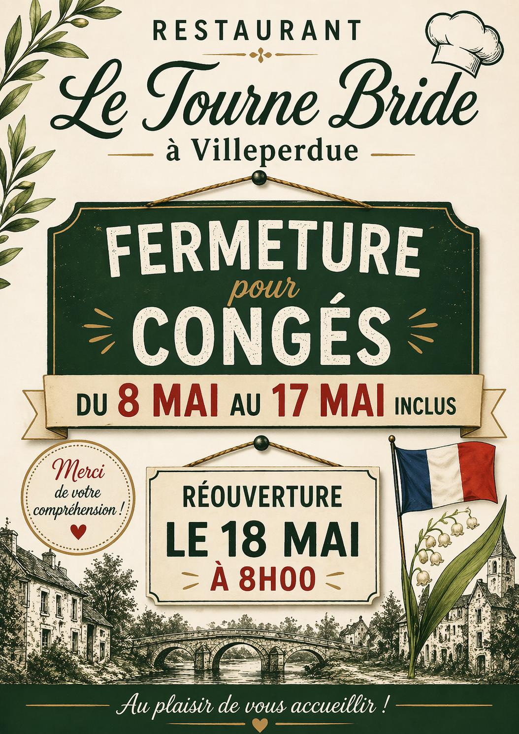 FERMETURE POUR CONGES